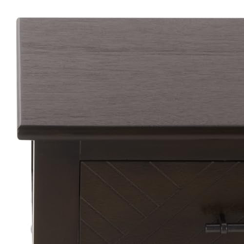 SAFAVIEH Home Collection - Peyton Dark Chocolate Console Table with 3 Drawers and 1 Shelf, Farmhouse Accent Entryway Table (CNS5705E)