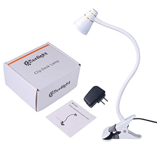 LED Clip Desk Lamp, Headboard Light with Strong Clamp, Bed Reading Light with 3000k-6500K Adjustable Color Temperature Options for Brighter Illumination (Milky White) - color: Milky White