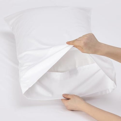 Bedsure PureWoven 100% Rayon Derived from Bamboo, Twin XL Sheets, 3 Pieces | Cooling Sheets for Hot Sleepers, Breathable & Silky Soft, 16" Deep Pocket, Hotel Luxury Bedding, White - color: 02 - White, size: Twin XL