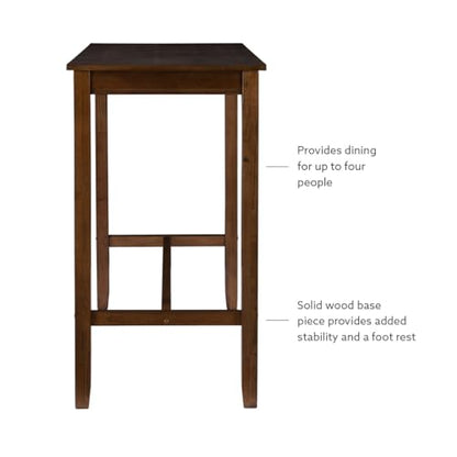 Linon Claridge Rustic Brown 42 inch Height Pub Bar Table - color: Rustic Brown, size: Bar Height