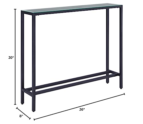 SEI FURNITURE Darrin Narrow console table, Gray - color: Gunmetal Gray