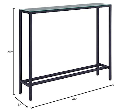 SEI FURNITURE Darrin Narrow console table, Gray - color: Gunmetal Gray
