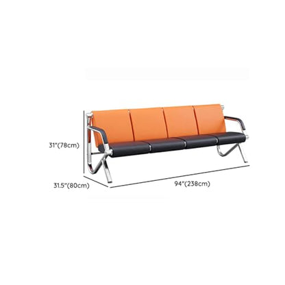 LITFAD Modern Simple Style Reception Sofa Waterproof Single Sofa with Soft Seat, Arms & Alloy Legs, Leisure Sofas for Living Room Hotel Office, 4-Seater Sofa, 1 Piece - color: 1 Piece - 4-seater Sofa