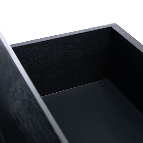 SAFAVIEH Furniture - Athena 2-Drawer Console Table - Black - Solid Wood - Farmhouse Classic Design - Ideal for Entryway, Living Room, Hallway, 35.5" W x 13" D x 29.5" H (CNS5702B) - color: Black