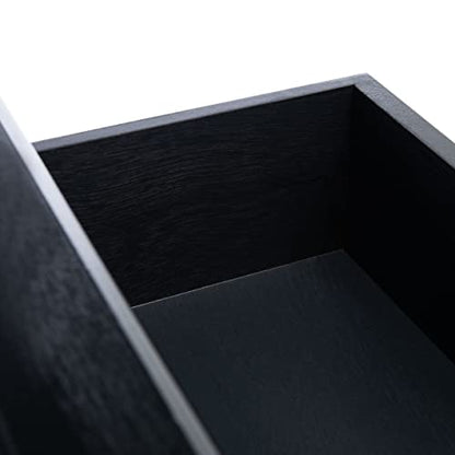 SAFAVIEH Furniture - Athena 2-Drawer Console Table - Black - Solid Wood - Farmhouse Classic Design - Ideal for Entryway, Living Room, Hallway, 35.5" W x 13" D x 29.5" H (CNS5702B) - color: Black