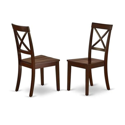East West Furniture DLBO3-MAH-W 3 Piece Modern Dining Table Set Contains a Round Wooden Table with Dropleaf and 2 Dining Room Chairs, 42x42 Inch, Mahogany - color: Dlbo3-mah-w, size: Table + 2 Chairs