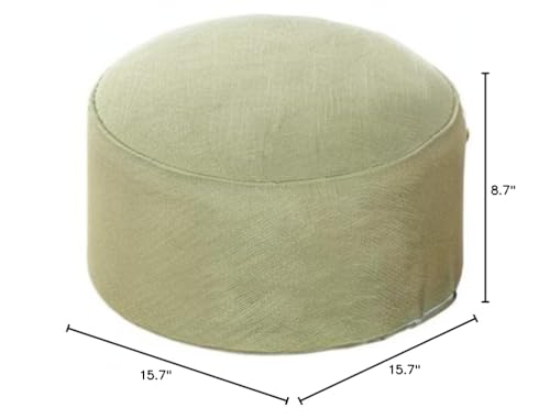 Round Pouf Foot Stools Comfortable Ottoman Floor Seat Cushion Movable Foot Rest Washable Case for Living Room, (Light Green) - color: Light Green