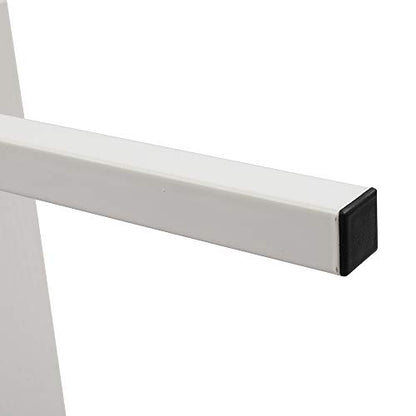 5-Shelf Modern Bookcase, Open Wall Mount Ladder Bookshelf with Industrial Metal Frame for Living Room Bedroom Home Office (White) - color: White