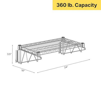 14" x 24" Chrome Wire Wall Mount Shelf - color: Chrome, size: 14" x 24"