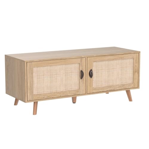 PHI VILLA Rattan Cabinet - TV Stand/Storage Cabinet with Doors, Console Table - color: Rattan-new