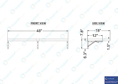 AmGood Stainless Steel Folding Wall Shelf 18 in. x 48 in. | NSF | Concession Stand, Food Truck, Kitchen, Restaurant, Garage, Laundry, Utility Room - size: 48" Long X 18" Deep