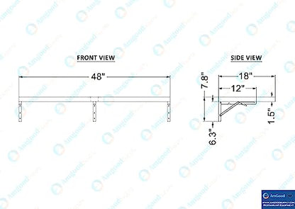AmGood Stainless Steel Folding Wall Shelf 18 in. x 48 in. | NSF | Concession Stand, Food Truck, Kitchen, Restaurant, Garage, Laundry, Utility Room - size: 48" Long X 18" Deep