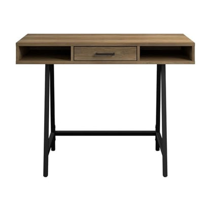Bush Home Steele 40W Writing Desk in Reclaimed Pine | Compact Computer Table with Storage for Home Office, Study Room, or Entryway - size: 40W