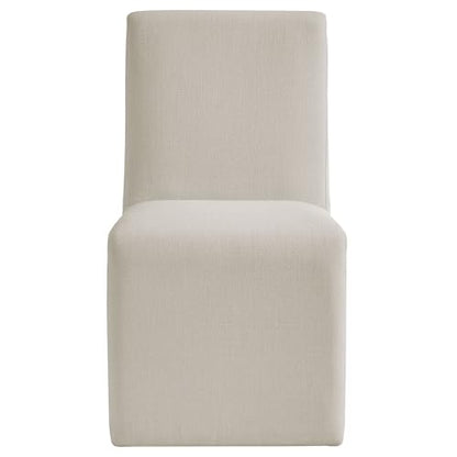 Modway Emory Fabric Slipper Dining Chair in Salt – Upholstered Armless Dining Side Chair – Versatile Modern Accent Chair or Vanity Chair - color: Salt