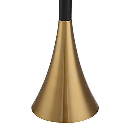 Piazza 72 1/2" Tall Brass and Black Torchiere Floor Lamp | Mid Century Modern Glam Style 5 Antique Metal White Glass Shade for Living Room Reading House Bedroom Home Office - color: Black and Gold