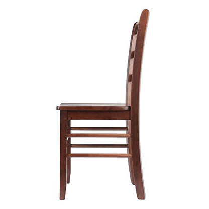 Winsome Groveland 3-Pc Dining Table with 2 Ladder Back Chairs, Walnut - color: Walnut