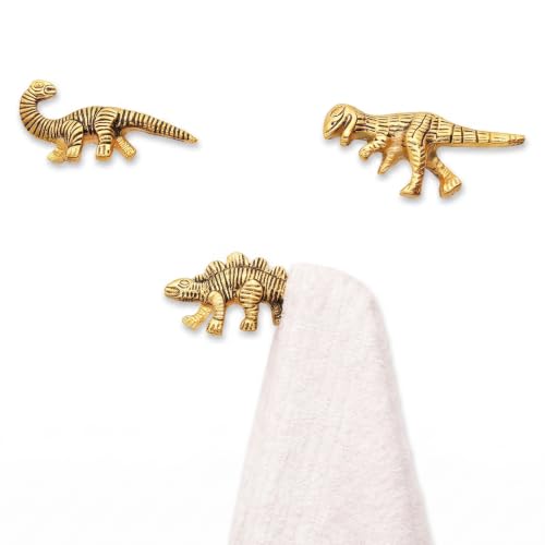 Indian Shelf Set of 3 Dinosaur Wall Hooks for Kids Room, Coats and Bags - style: Diplodocus Stegosaurus Tyrannosaurus