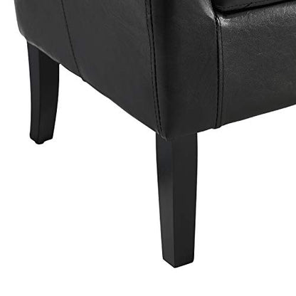 Linon Home Dcor Linon Home Decor Simon Club Chair, 33" x 28.25" x 25.5", Black