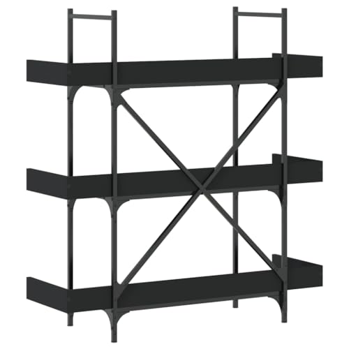 3-Tier Industrial Bookcase, Open Wood Bookshelf with Metal Frame, Storage Display Rack for Living Room, Home Office, 39.4 x 13 x 42.7 Inch, Black - color: Black 14