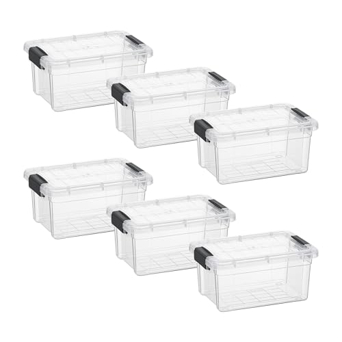 Superio Clear Storage Bins with Lids, Stackable Storage Box with Latches and Handles, Extra Small, 6 Pack 1.75 Quart - size: 1.85 Qt, style: 6 Pack