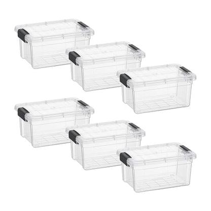 Superio Clear Storage Bins with Lids, Stackable Storage Box with Latches and Handles, Extra Small, 6 Pack 1.75 Quart - size: 1.85 Qt, style: 6 Pack