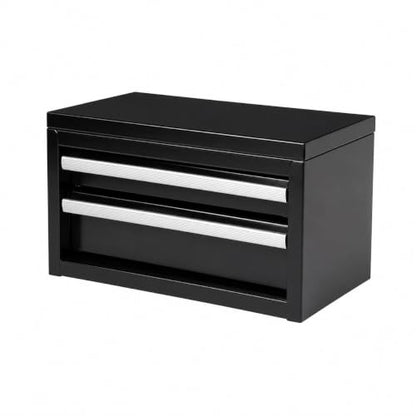 Mini 2-Drawer Steel Tool Box Black - color: Black, size: 2 Drawer