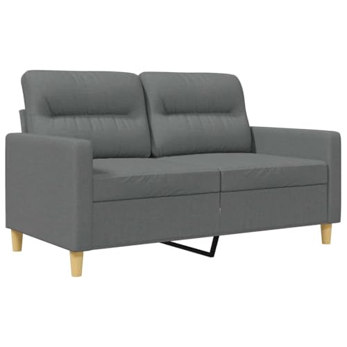 2-Seater Sofa, Modern LoveseatCouch for Small Spaces, Compact Dark Grey Polyester Fabric Settee with Pillows for Living Room, Apartment and Office, 54.3 Inch Wide - size: 2-Seater