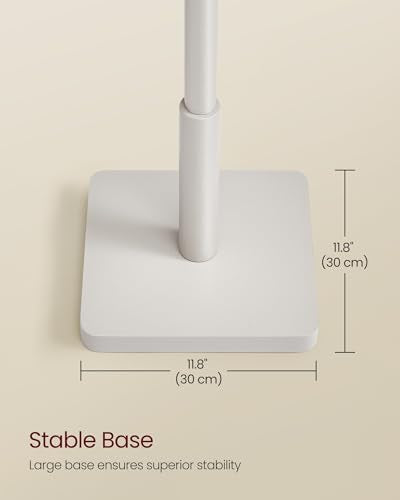 VASAGLE Solid Wood Coat Rack, Free Standing Hall Coat Tree with 8 Hooks, 3 Height Options, for Coats, Hats, Bags, Purses, for Entryway, Hallway, Rubberwood Hooks and Pole, Cappuccino Beige URCR010K01 - color: Cappuccino Beige, style: Square Base + Cylindr