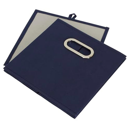 Household Essentials 81-1 Foldable Fabric Storage Bins | Set of 6 Cubby Cubes with Handles | Navy Blue, 6 lbs (Pack of 6) - color: Navy, size: 11” L x 11” W x 11” H (Pack of 6)