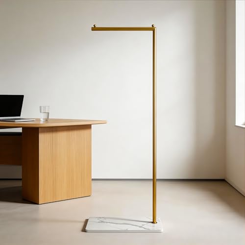 Gold Clothing Rack with Marble Base,Freestanding Garment Rack for Hanging Clothes,Modern Coat Rack, Minimalist Clothes Rack for Small Spaces,Bedroom,Entryway,Boutique Display (Gold)