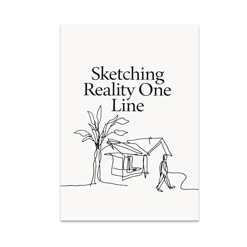 Minimalist Home Decor Poster Print - Sketching Reality One Line - 13x19 - Elegant Line Art Design
