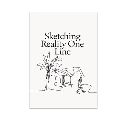 Minimalist Home Decor Poster Print - Sketching Reality One Line - 13x19 - Elegant Line Art Design