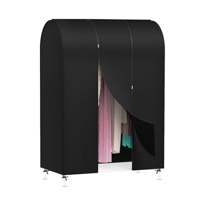 Zilink Garment Rack Cover Clothes Rack Cover Garment Bags Protector 43 in | Dustproof, Breathable, 2 Durable Zippers, Cothing Rack with Cover for Garment Rack (Rack Not Included) - size: 43"L x 20"W x 60"H - Black