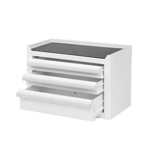 Mini 3-Drawer White Steel Tool Box - color: White, size: 3 Drawer