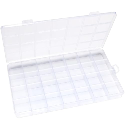 Eppingwin 28 Grids Bead Organizer, Craft Organizers and Storage, Acrylic Organizers, Plastic Bead Organizer Box for Crafts Organizing Storing - color: 28 grids(1 P)