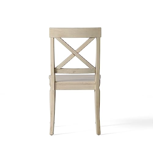 Christopher Knight Home Rovie Acacia Wood Dining Chairs, 2-Pcs Set, Antique White