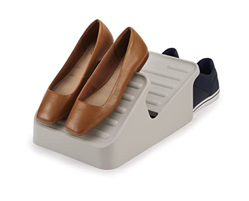Joseph Joseph Shoe-in 2-Tier Space Saving Shoe Rack Organizer, Holds up to 3 Pairs, Small- Ecru - size: Small
