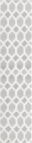 Rugs.com - Sabrina Soto Casa Rug – 12 Ft Runner Anthracite Gray Cotton Textured Runner – Modern Geometric Design for Hallways and Entryways - color: Anthracite Gray, size: 2'7" x 12' (Runner)