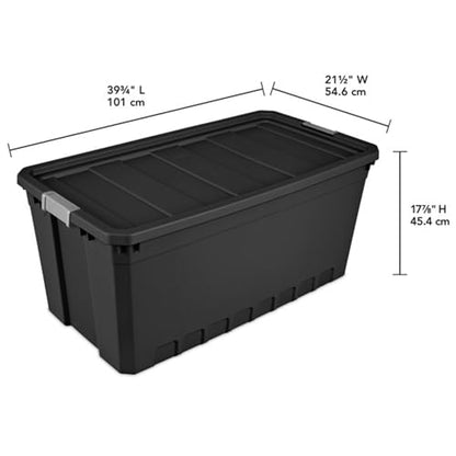 Sterilite 9-Pack Plastic Storage Bins with Lids, Stackable Containers, 50 Gallon, Black - size: 50 Gallon, style: 9 Pack