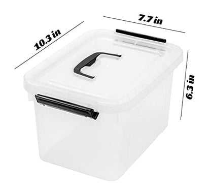 6 Quart Clear Storage Latch Box/Bins, 6-Pack Plastic Container with Latches and Lid - color: Clear, size: 6 QT
