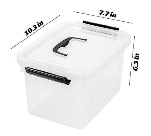 6 Quart Clear Storage Latch Box/Bins, 6-Pack Plastic Container with Latches and Lid - color: Clear, size: 6 QT
