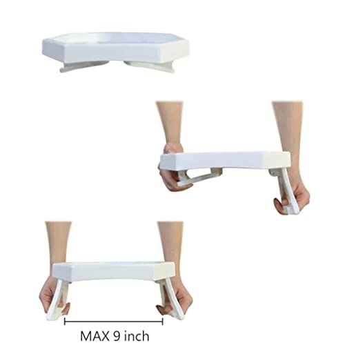 Xchouxer Sofa Arm Clip Table, Armrest Tray Table, Drinks/Remote Control/Snacks Holder (White , 2.5D x 9W x 4.5H in - color: White