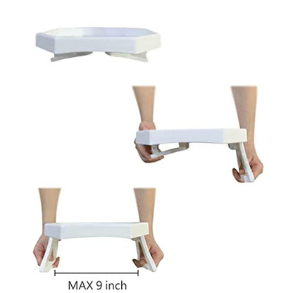 Xchouxer Sofa Arm Clip Table, Armrest Tray Table, Drinks/Remote Control/Snacks Holder (White , 2.5D x 9W x 4.5H in - color: White