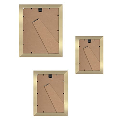 Americanflat Set of 10 Picture Frames with Shatter-Resistant Glass - Gallery Wall Frame Set with Two 8x10, Four 5x7 and Four 4x6 Frames - Signature Collection - Gold | Includes two 8x10, four 5x7 and four 4x6, shatter-resistant glass, hanging hardware inc