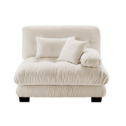 Sofa with 2 Pillows for Living Room, Comfy Couch for Bedroom with Deep Seat, Soft Fabric Upholstered 2-Seater Loveseat for Small Apartments, Light Coffee