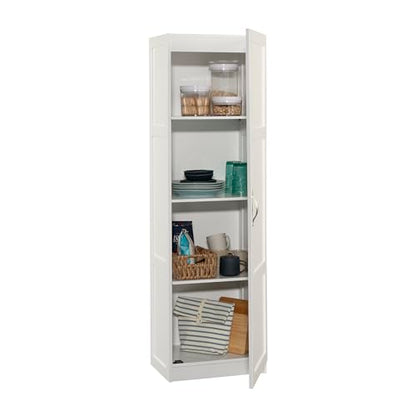 Sauder Miscellaneous Tall Storage Cabinet, Kitchen Pantry, Single Door with Adjustable Shelves, White Finish - color: White