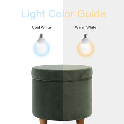 HomePop 19" Round Storage Ottoman - Loden Green Velvet - color: Loden Green