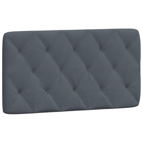 39.4 Inch Headboard Cushion, Dark Gray Velvet Upholstered Wall-Mounted Headboard, Geometric Diamond Pattern Bed Backrest Support for Reading and Bedroom Decor - size: 39.4 inches