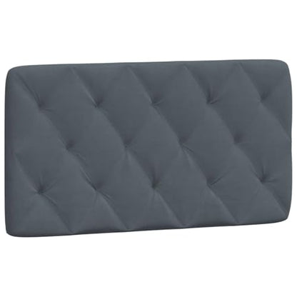 Wall-Mounted Headboard Cushion, 40.2-inch Velvet Upholstered Backrest Pillow for Single Bed, Removable Cover, Dark Grey Soft Reading Support for Bedroom Decor - size: 40.2 in