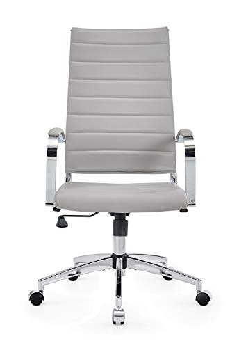 lux Modern Desk Chairs with Wheels and arms Ergo Chairs high Back Chair Computer Leather Modern Chair Leather Office Executive Chair (4020-gray) - color: 4020-gray